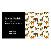 Circus Animal Fun Monogram Business Card Template