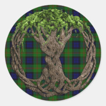 Clan Dundas Tartan und keltischer Baum des Lebens Sticker