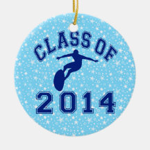 Class Of 2014 Surfing Christmas Tree Ornament