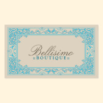 Classic Vignette Business Card Design (aqua) visitenkarten