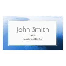 Classy Blue Investment Banker Business Card
