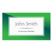 Classy Green Investment Banker Business Card
