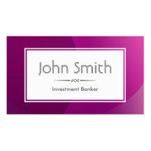 Classy Purple Investment Banker Business Card