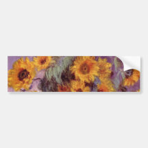 Claude Monet - Blumenstrauß der Sonnenblumen Autoaufkleber