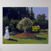Claude Monet-Frau in einem Garten Plakat