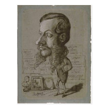 Claude Monet-Karikatur von L? auf Manchon C. 1855- Postkarte