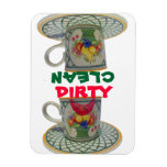 Clean Dirty Cute Dishes Rectangular Magnet