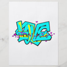CMYK graffit LIEBE-Wortentwurf Bedruckte Flyer