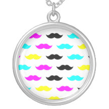 CMYK Hipster-Schnurrbartmuster Amuletten