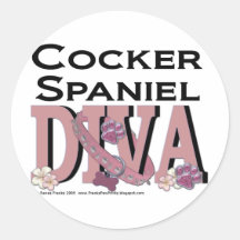 Cocker spaniel-DIVA Runde Sticker