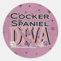 Cocker spaniel-DIVA Runder Sticker