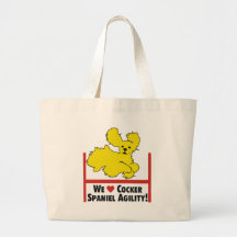 Cockerspaniel-Agility-Liebe Leinentaschen