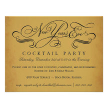 Cocktail-Party-Vintage Einladungen des Sylvesterab