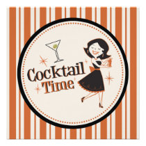 Cocktail-Zeit-Einladung - Streifen einladungen
