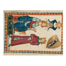 Codex Manesse - König Tyro von Schotten Postkarte