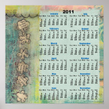 Collage abstraktes 2011 Wandkalender-Plakat