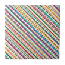 Colorful Candy Stripe Design Ceramic Tiles
