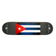 Colorful Contrast Cuban Flag Custom Skateboard