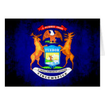 Colorful Contrast Michigan Flag Greeting Cards