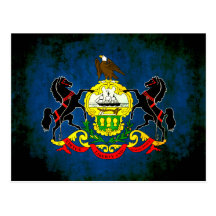 Colorful Contrast PennsylvanianFlag Post Cards