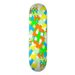 Colorful geometric style skateboard deck