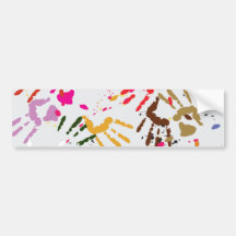 Colorful Hands Bumper Sticker
