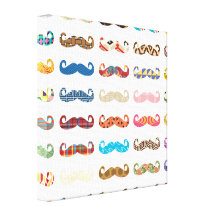 Colorful Mustaches Gallery Wrap Canvas