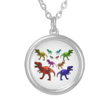 Colorful T-Rex Personalized Necklace