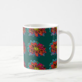Colourful doodle mug