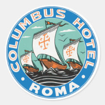 Columbus-Hotel Rom Runde Sticker