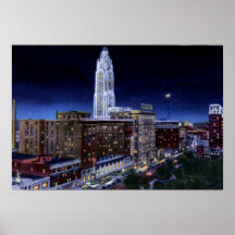 Columbus Ohio nachts 1940 Poster
