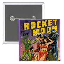 Comic-Bucheinband-Kunst Sci FI Vintage Anstecknadelbuttons