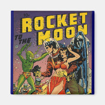 Comic-Bucheinband-Kunst Sci FI Vintage Kühlschrankmagnet