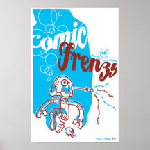 Comic-Raserei-Roboter-Plakat