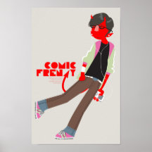 Comic-Raserei-Teufel-Jungen-Plakat