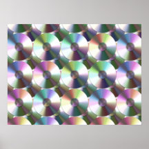 Compact Disc Rainbow Reflective Pattern Poster