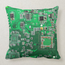 Computer-Aussenseiter-Leiterplatte - Grün Zierkissen