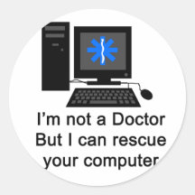 Computer-Doktor Runder Sticker