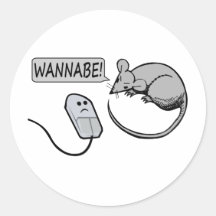 Computer Mouse Wannabe Round Sticker