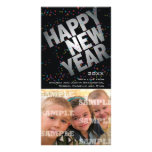 Confetti-silberne Feier-neue Jahr-Foto-Karte Individuelle Foto Karte