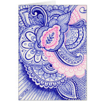 Congratulations New Baby Mom Damask Indian Mandala Cards