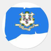 Connecticut-Flaggen-Karte Aufkleber