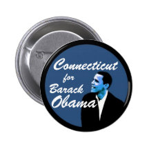 Connecticut für Barack Obama Anstecknadelbuttons