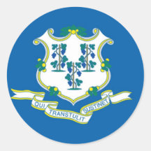 Connecticut-Staats-Flagge Runder Sticker