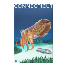 ConnecticutCuttlefish Szene Leinwanddruck