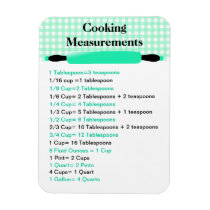 Cooking Measurement Equivalents Chart Magnet magnete