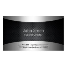 Cool Carbon Black Funeral Business Card