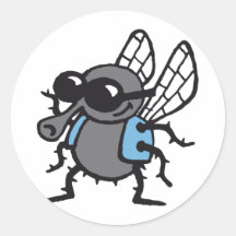 cool fly 3c white runder sticker