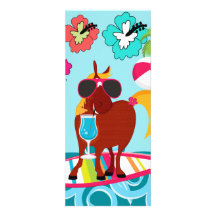 Cool Horse Surfer Dude Summer Fun Beach Party Invitation