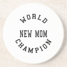 Cool Retro World Champion New Mom Drink Coasters